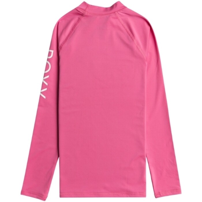 2024 Roxy Girls Wholehearted Long Sleeve Rash Vest ERGWR03286 - Shocking Pink
